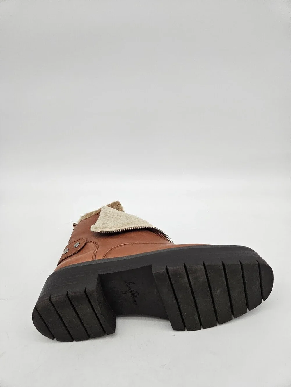 The Sam Edelman Jacquie 2 Sherpa Genuine Leather Ankle Boots in women's size 9M